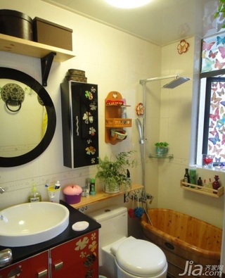 中式风格小户型经济型50平米卫生间洗手台效果图