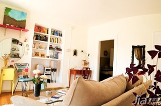 混搭风格公寓经济型80平米客厅书架海外家居