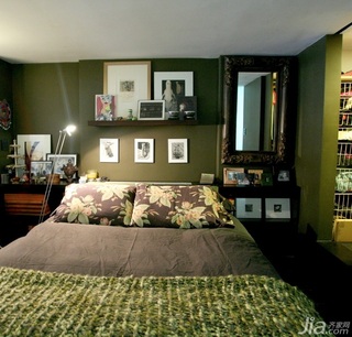 简约风格公寓绿色经济型100平米卧室床海外家居
