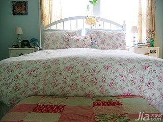田园风格三居室可爱富裕型卧室卧室背景墙床效果图