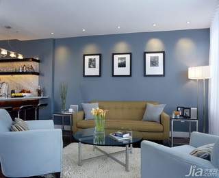 简约风格公寓富裕型90平米客厅吧台沙发海外家居