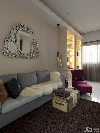 简约风格小户型富裕型80平米客厅沙发背景墙沙发效果图