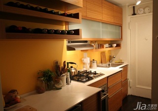 简约风格一居室简洁原木色经济型厨房橱柜海外家居