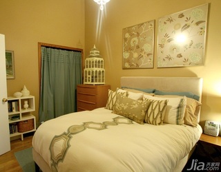 简约风格一居室简洁经济型卧室卧室背景墙床海外家居