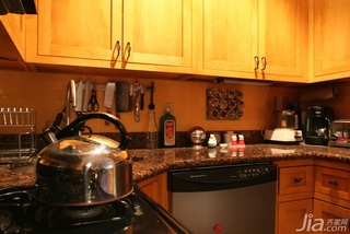 简约风格二居室简洁原木色经济型厨房橱柜效果图
