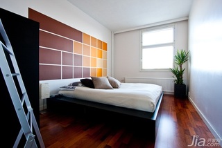 简约风格公寓富裕型90平米卧室卧室背景墙床海外家居