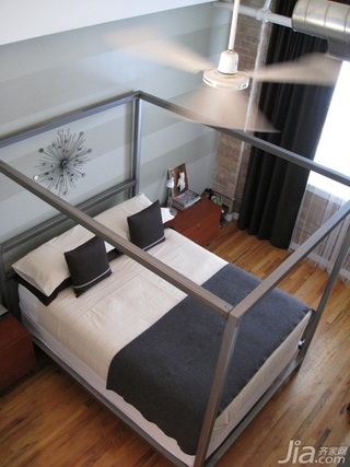 简约风格复式富裕型90平米卧室背景墙床海外家居