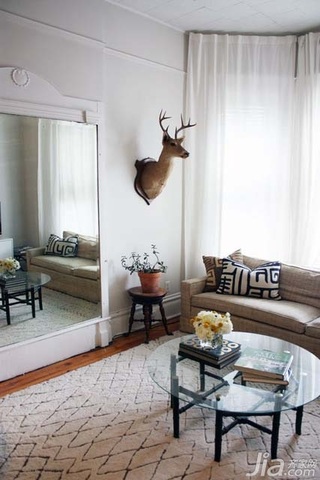 简约风格二居室简洁经济型客厅背景墙沙发图片