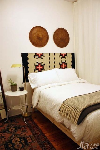 简约风格二居室简洁经济型卧室卧室背景墙床图片