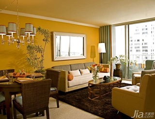 简约风格二居室简洁富裕型客厅沙发背景墙灯具海外家居