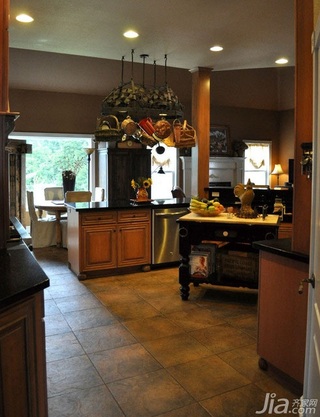 混搭风格别墅简洁原木色富裕型厨房橱柜海外家居