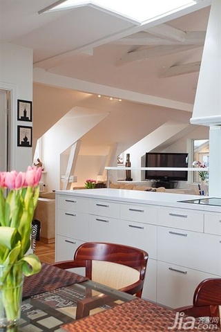 宜家风格公寓白色富裕型厨房橱柜设计图