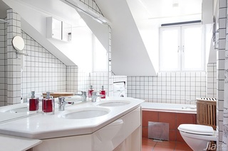 宜家风格公寓白色富裕型卫生间洗手台图片