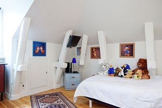 宜家风格公寓白色富裕型儿童房床图片