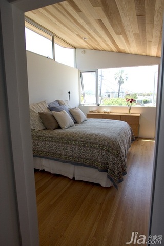 简约风格别墅原木色富裕型140平米以上卧室床海外家居