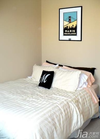 混搭风格公寓富裕型90平米卧室床图片