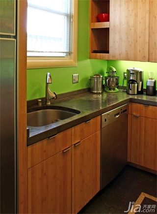 新古典风格三居室小清新绿色富裕型厨房橱柜海外家居