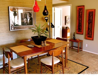 简约风格一居室简洁原木色经济型餐厅餐厅背景墙灯具海外家居