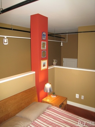 混搭风格复式富裕型90平米卧室床头柜海外家居