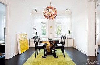 北欧风格公寓白色富裕型90平米餐厅餐桌效果图