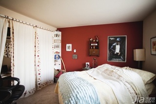 美式乡村风格小户型经济型卧室背景墙床海外家居