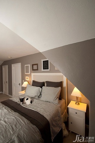 简约风格复式90平米卧室床海外家居