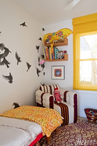 简约风格复式简洁5-10万儿童房卧室背景墙床海外家居