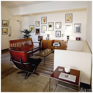 简约风格二居室富裕型客厅照片墙沙发海外家居