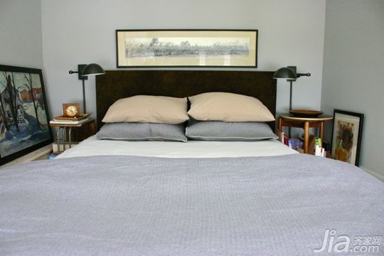 ,,公寓装修,90平米装修,富裕型装修,混搭风格,简约风格,海外家居,卧室,床,床头柜