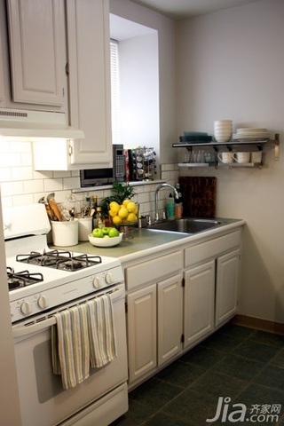 混搭风格小户型白色富裕型60平米厨房橱柜海外家居