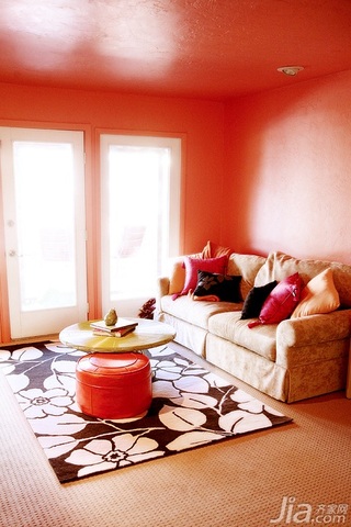 混搭风格二居室红色富裕型沙发海外家居