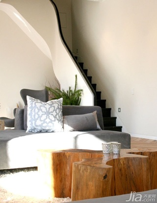 简约风格复式富裕型120平米客厅楼梯沙发海外家居