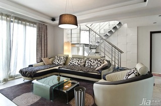 简约风格复式富裕型客厅沙发婚房家装图