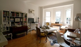 混搭风格公寓富裕型90平米客厅床海外家居