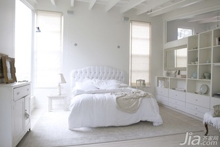loft风格别墅舒适白色豪华型卧室床海外家居