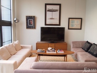 简约风格复式简洁富裕型客厅电视背景墙沙发海外家居