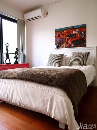 简约风格复式简洁富裕型卧室卧室背景墙床海外家居
