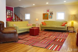 混搭风格别墅绿色富裕型140平米以上客厅沙发海外家居