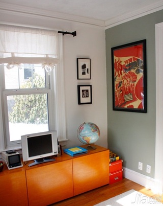 混搭风格别墅橙色经济型140平米以上客厅海外家居