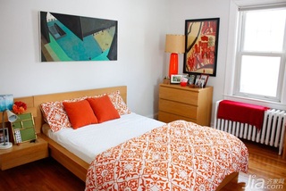 混搭风格别墅橙色经济型140平米以上卧室床海外家居