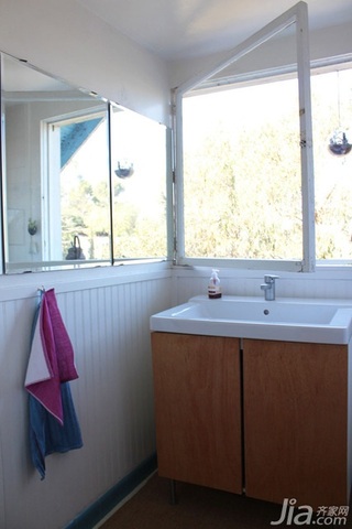 简约风格三居室简洁富裕型卫生间背景墙洗手台海外家居