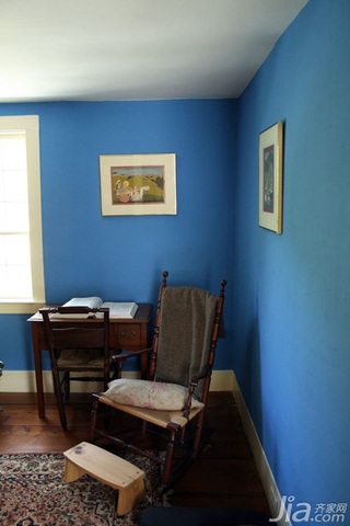 混搭风格复式蓝色140平米以上卧室海外家居