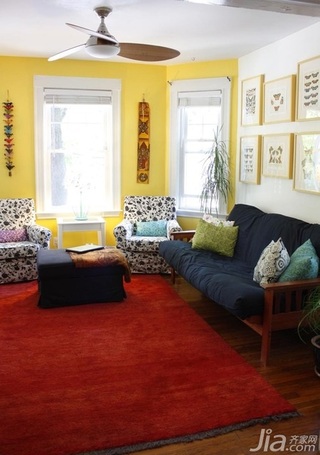 混搭风格公寓黄色经济型110平米客厅沙发海外家居