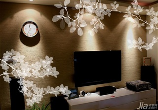 宜家风格小户型经济型80平米客厅电视背景墙婚房家装图