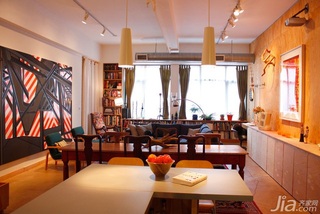 混搭风格公寓富裕型110平米客厅餐桌图片