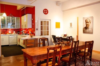 混搭风格公寓富裕型110平米餐厅餐桌图片