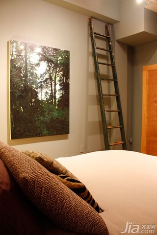 混搭风格公寓富裕型110平米卧室床图片