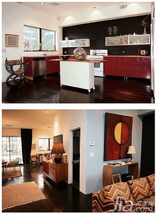 新古典风格公寓140平米以上厨房客厅过道橱柜海外家居