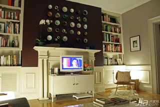 混搭风格公寓富裕型120平米客厅电视背景墙效果图