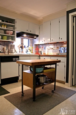 混搭风格公寓富裕型120平米厨房橱柜安装图